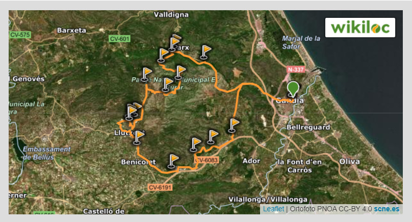 Ruta mountain bike Gandia – Pinet – Rotova