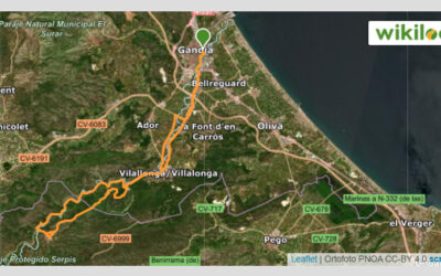 Ruta mountain bike Gandia – Villalonga – La Safor – Lorxa – Via verde Serpis – Vilallonga – Gandia